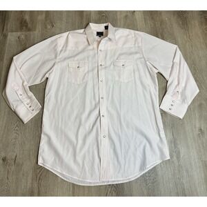 Roper Shirt Mens 2XL Pink Pearl Snap Western Long Sleeve Cowboy